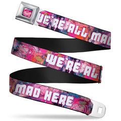 Transparent Cheshire Cat Face Full Color Seatbelt Belt - Transparent Cheshire Cat Poses WE'RE ALL MAD HERE Webbing