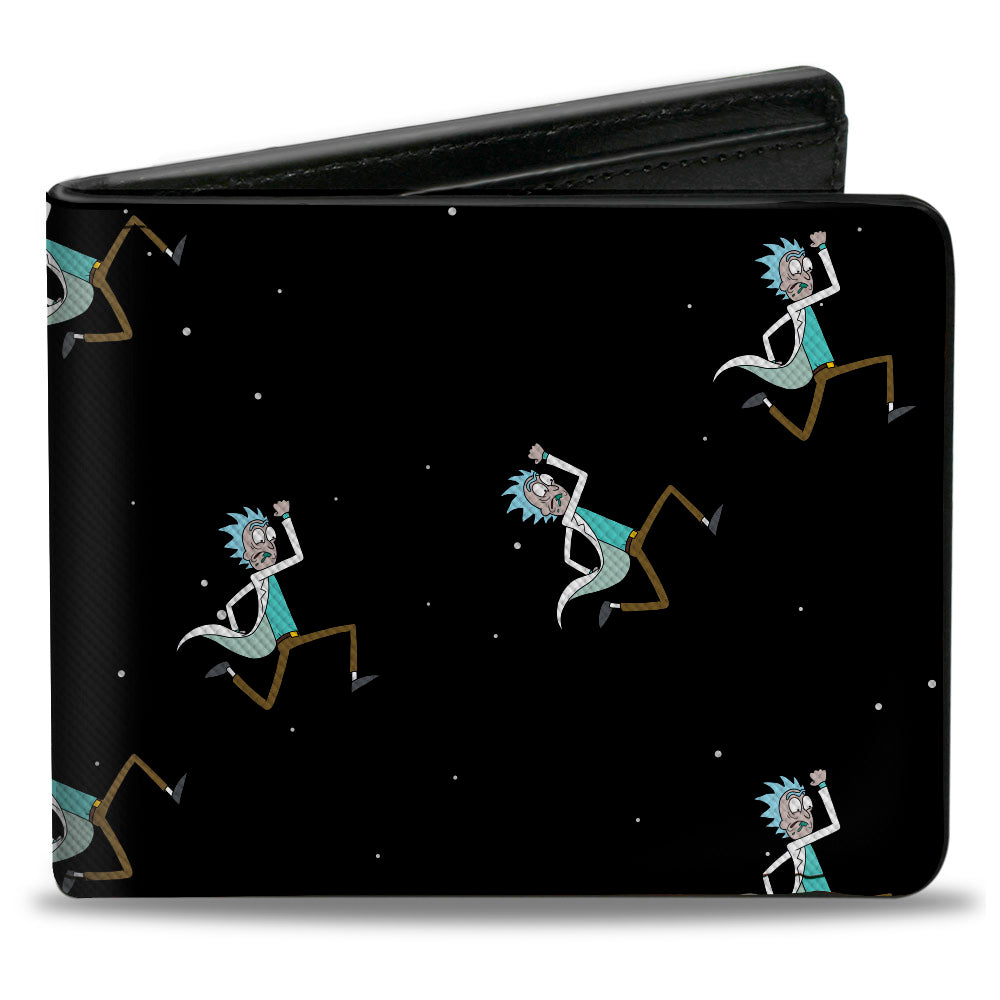 Bi-Fold Wallet - Rick and Morty Rick Running in Space Pose Scattered