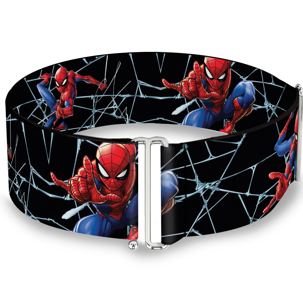 2016 SPIDER-MAN Cinch Waist Belt - Spider-Man 3-Shooting Web Poses Webs Black Grays