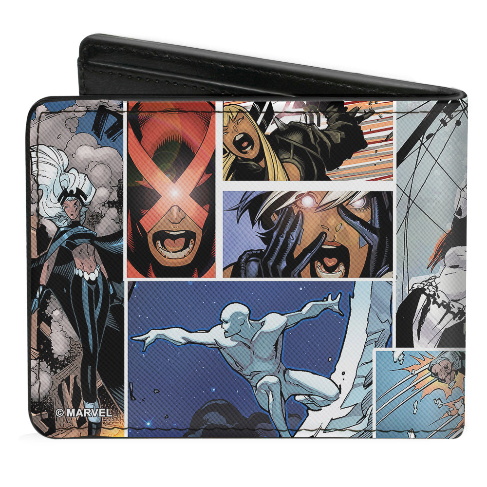 MARVEL X-MEN Bi-Fold Wallet - X-Men Wolverine Jumping 11-Comic Scene Blocks