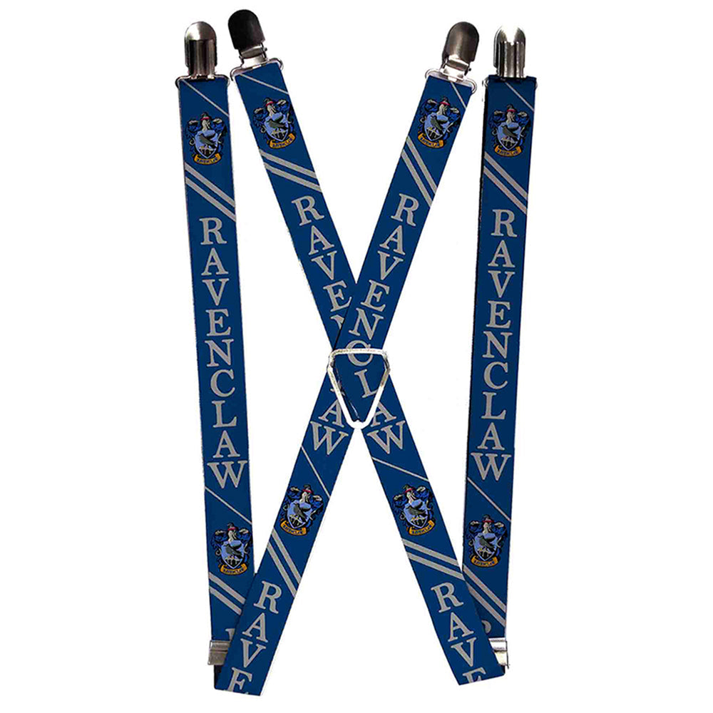 Suspenders - 1.0&quot; - RAVENCLAW Crest Stripe2 Blue Gray