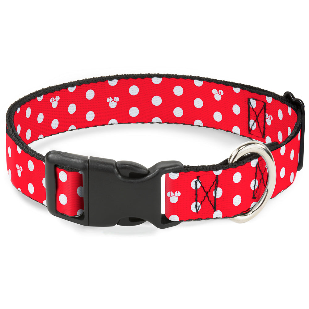 Plastic Clip Collar - Minnie Mouse Polka Dot/Mini Silhouette Red/White