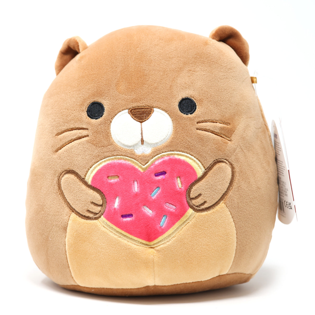 Squishmallow - Chip the Beaver with Cookie Heart 8&quot; (Valentine&#39;s Day) - FINAL SALE