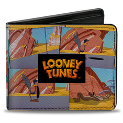 Bi-Fold Wallet - LOONEY TUNES Wile E. Coyote and Road Runner Scene Blocks