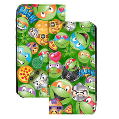 Canvas Snap Wallet - Classic TMNT Turtle & Villain Expressions Pizza Turtle Shell Buttons Stacked Greens