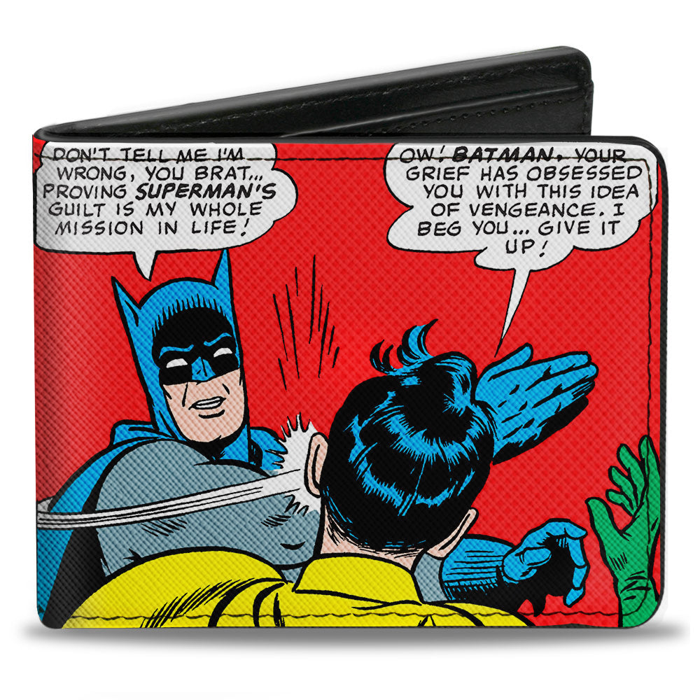 Bi-Fold Wallet - Batman Slapping Robin Scene Halftone Reds