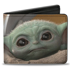 Bi-Fold Wallet - Star Wars The Child Vivid Frown Pod Pose CLOSE-UP