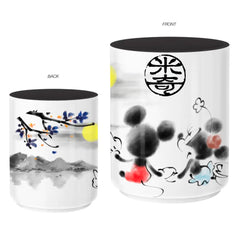 Mickey and Minnie Watercolor 12oz. Ceramic Asian Tea Cup