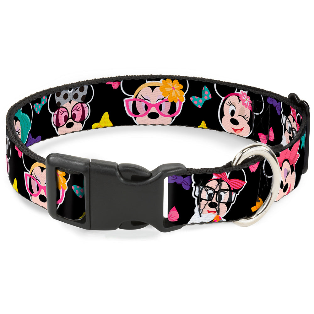 Plastic Clip Collar - Mini Minnie Expressions/Bows Black/Multi Color