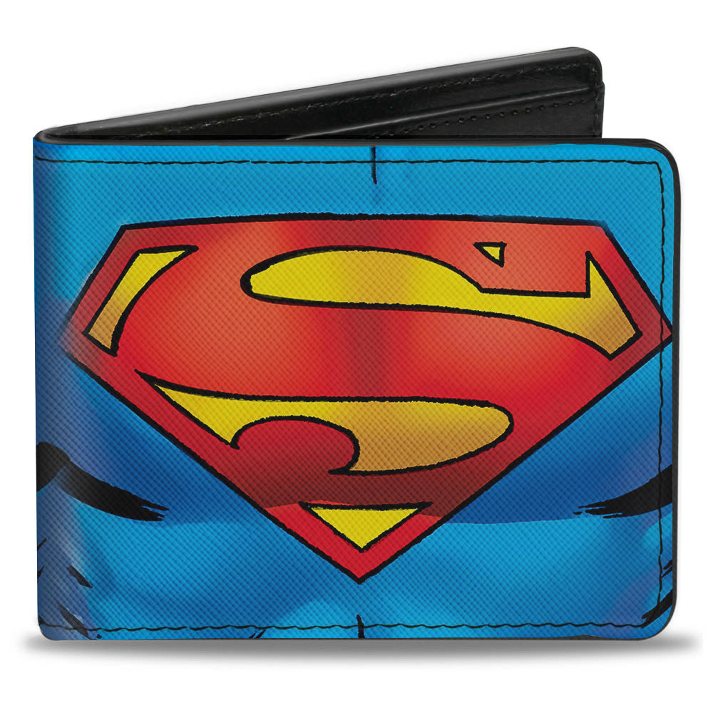 Bi-Fold Wallet - Superman Galactic Battle Chest Logo Blue Red Yellow