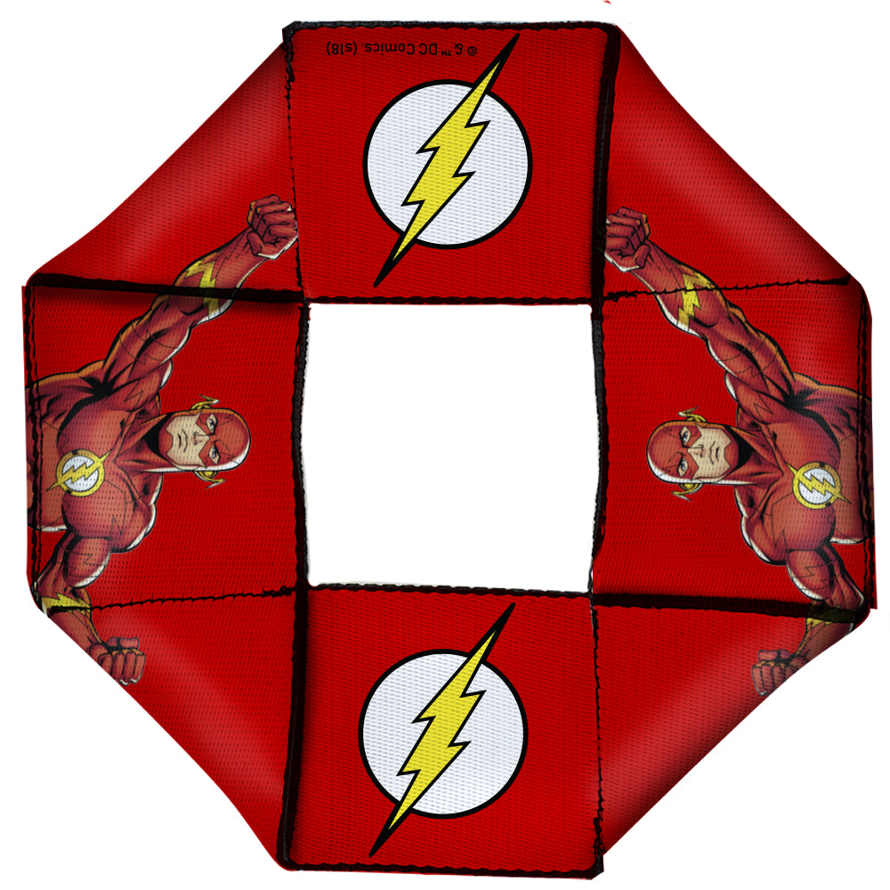 Dog Toy Squeaky Octagon Flyer - Flash Pose Flash Icon Red