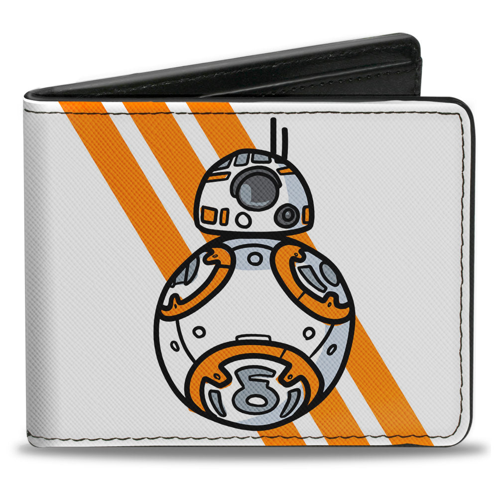 Bi-Fold Wallet - Star Wars BB-8 Bounding Parts3 White Black Grays Orange
