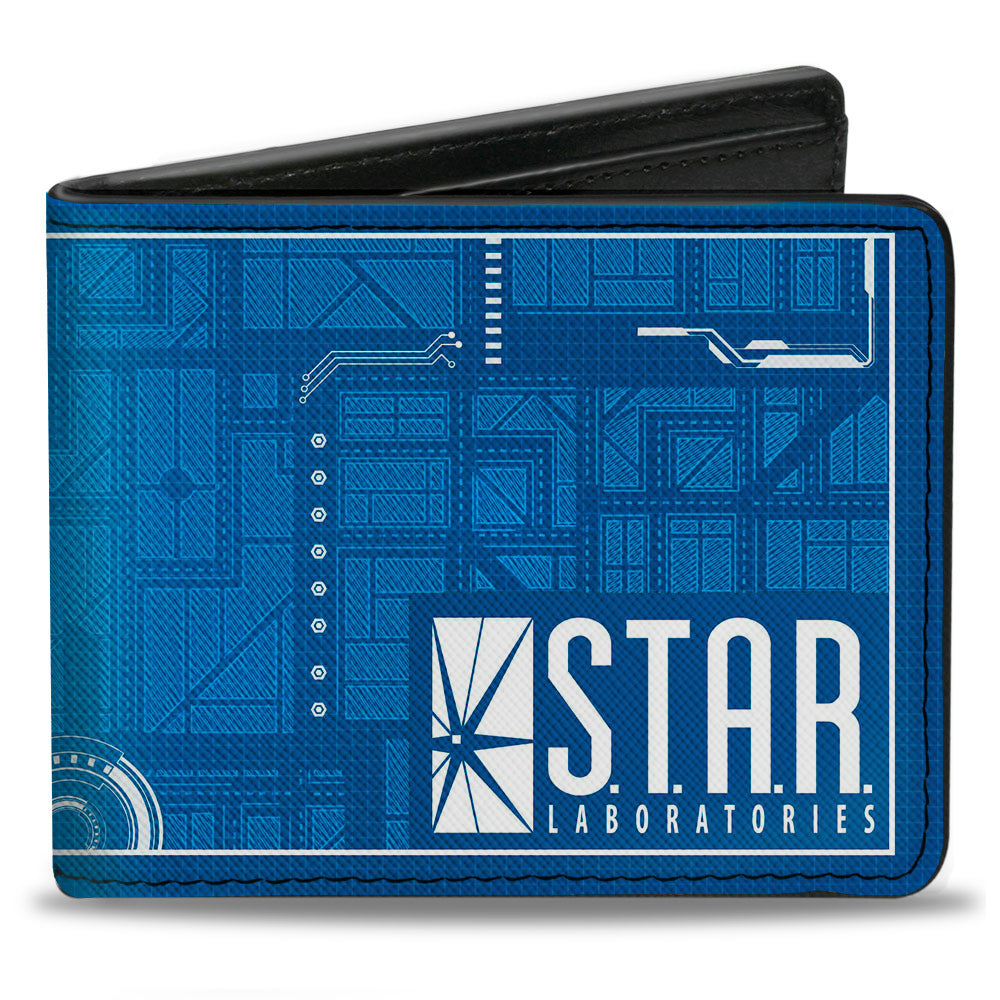 Bi-Fold Wallet - The Flash STAR LABORATORIES Circuitry Blues White