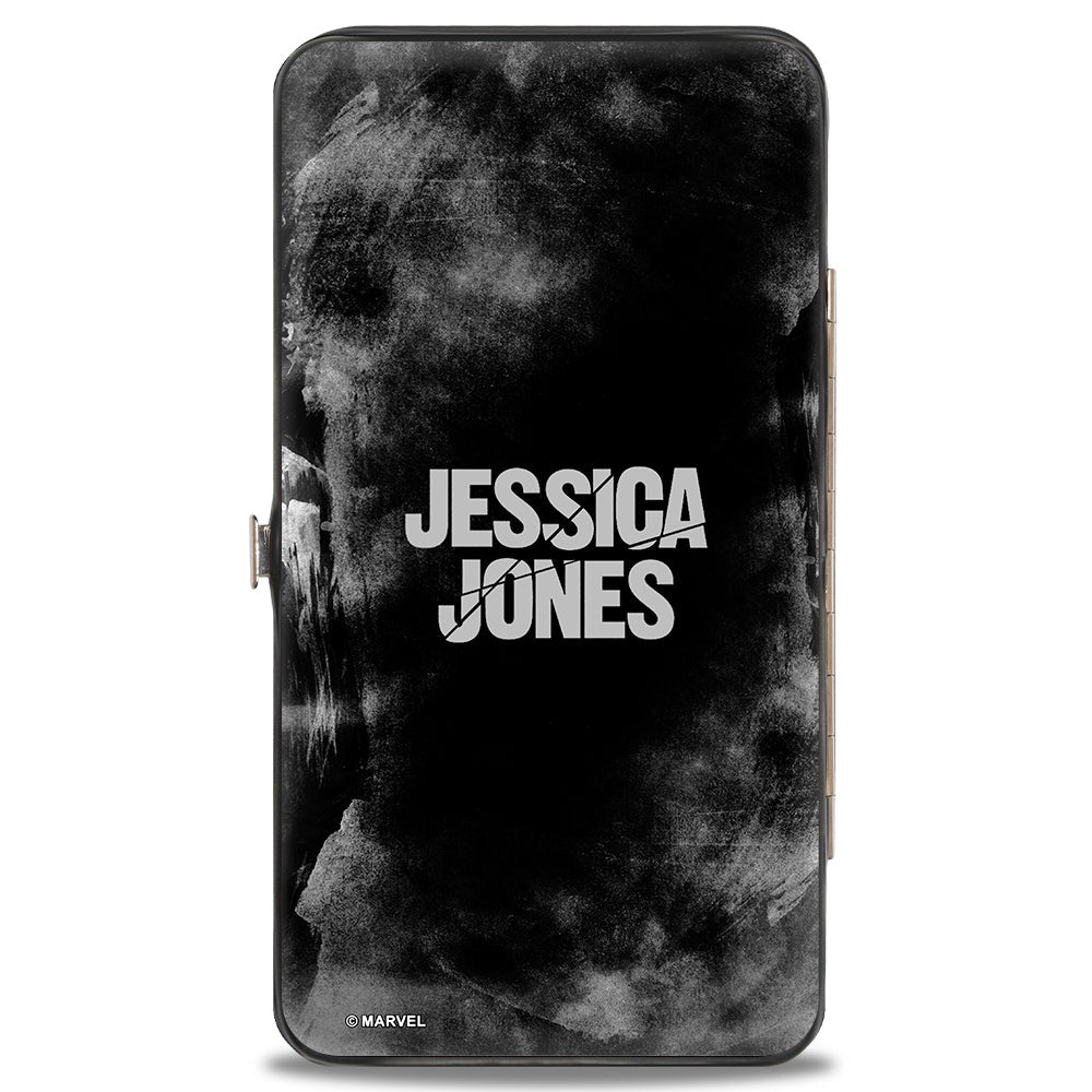 MARVEL UNIVERSE Hinged Wallet - Jessica Jones Marvel Now Variant Comic Book Cover 1 Tossing Business Card + Title Grays Black