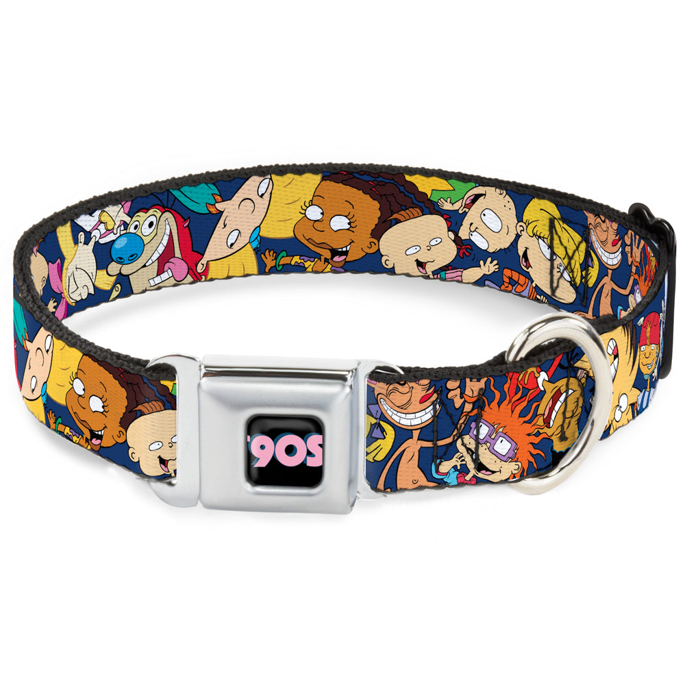 Nick 90&#39;S Icon Full Color Black/Blue/Pink Seatbelt Buckle Collar - Nick 90&#39;s Rewind 16-Character Poses Navy Blue