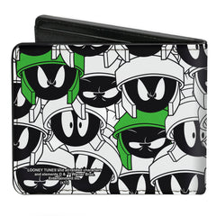 Bi-Fold Wallet - Marvin the Martian Expressions Stacked White Black Green Yellows