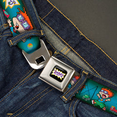 RUGRATS Logo Full Color Seatbelt Belt - RUGRATS Chuckie Poses Webbing