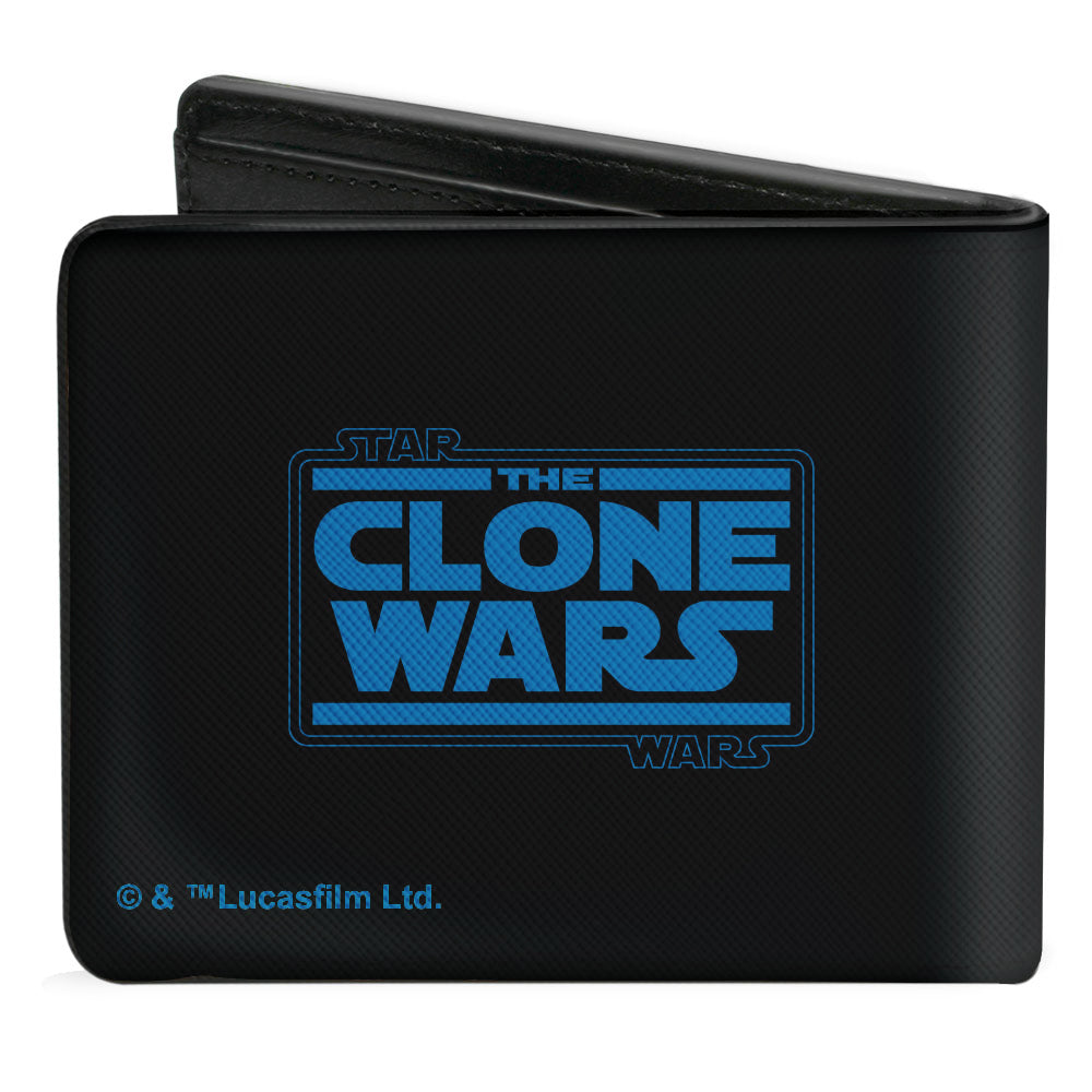 Bi-Fold Wallet - Star Wars The Clone Wars REX Pose + Logo Black Blue