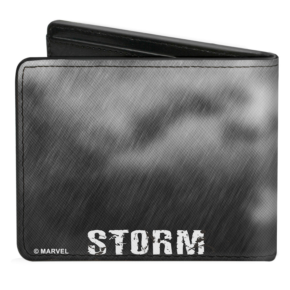 MARVEL X-MEN Bi-Fold Wallet - X-Men Storm Pose Rain Black Grays