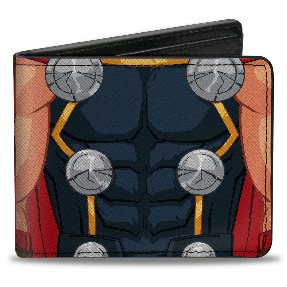 MARVEL AVENGERS Bi-Fold Wallet - Thor Character Close-Up Front and Back