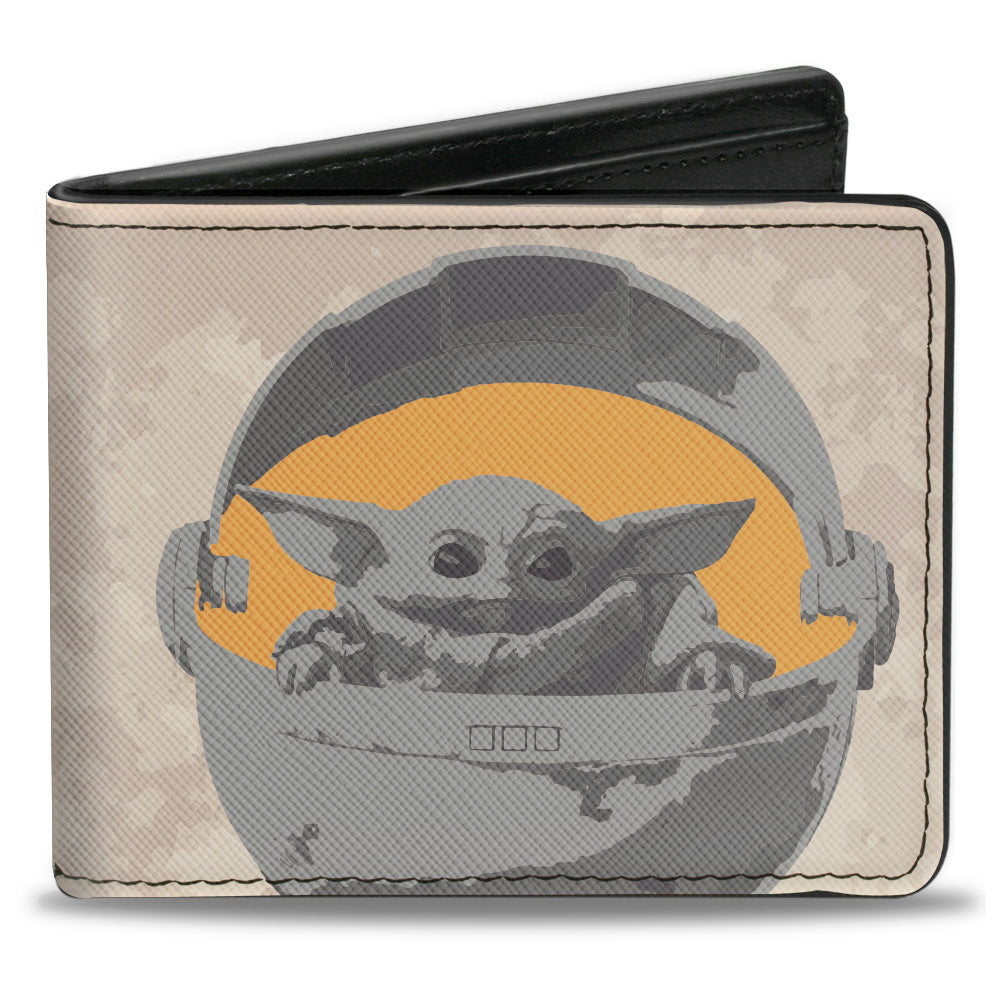 Bi-Fold Wallet - Star Wars The Child WANTED Pod Pose Grunge Grays Yellow