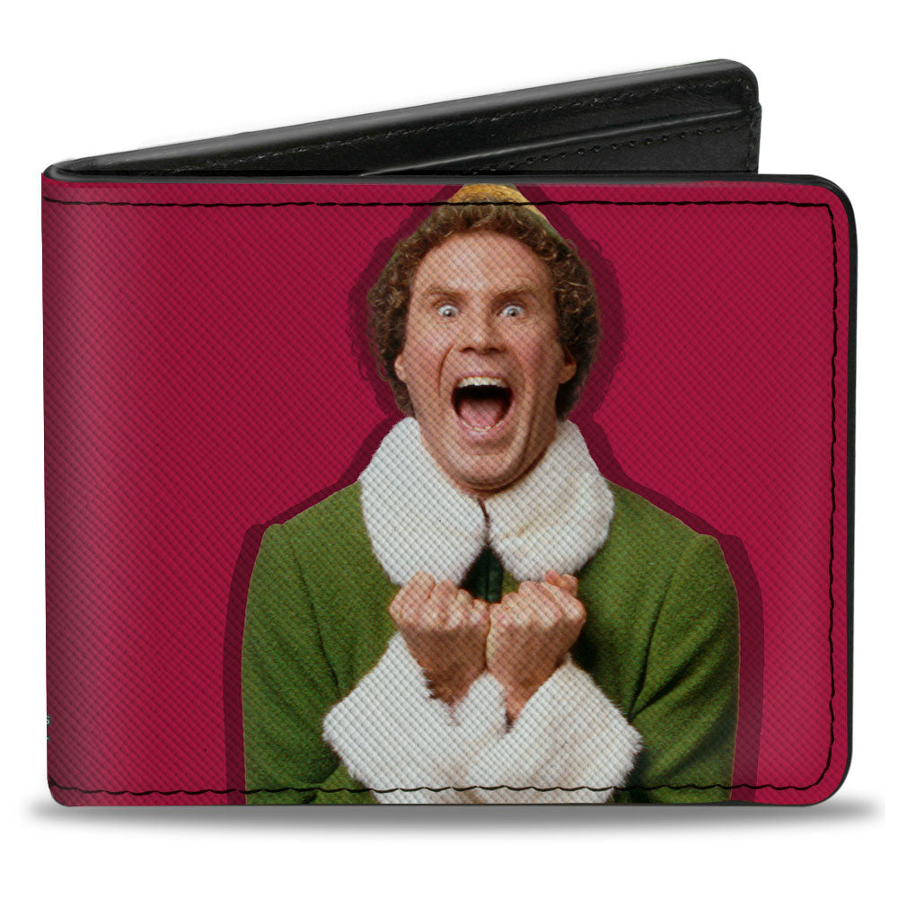 Bi-Fold Wallet - Elf Buddy the Elf Screaming Pose + MUGGINS Quote Red White