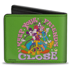Bi-Fold Wallet - Disney The Sensational Six KEEP YOUR FRIENDS CLOSE Pose Green