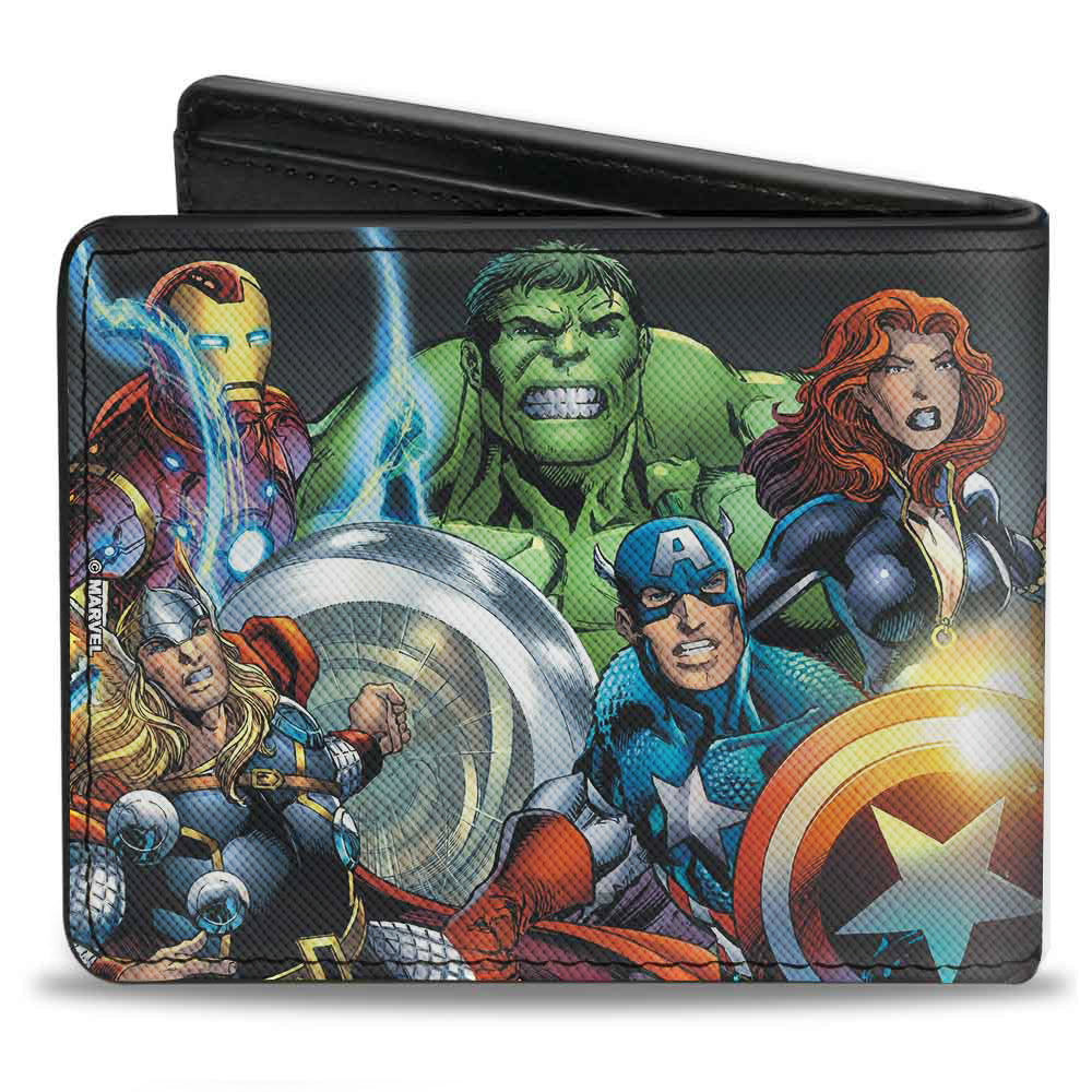 MARVEL UNIVERSE Bi-Fold Wallet - Marvel Universe Avengers Group Pose Black