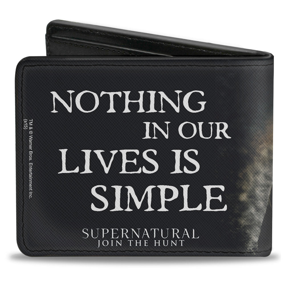 Bi-Fold Wallet - Dean, Sam &amp; Castiel Group + NOTHING IN OUR LIVES IS SIMPLE-SUPERNATURAL