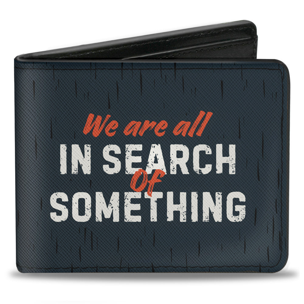 Bi-Fold Wallet - Frozen II WE ARE ALL IN SEARCH OF SOMETHING + Olaf Pose Woodcut Black Red White