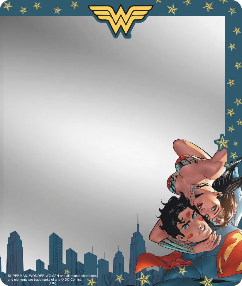 Locker Mirror - Superman Wonder Woman #11 Variant Cover Selfie Pose Skyline Stars Blues Yellow