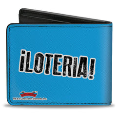 Bi-Fold Wallet - Loteria LA CORONA Crown + LOTERIA Quote Blue