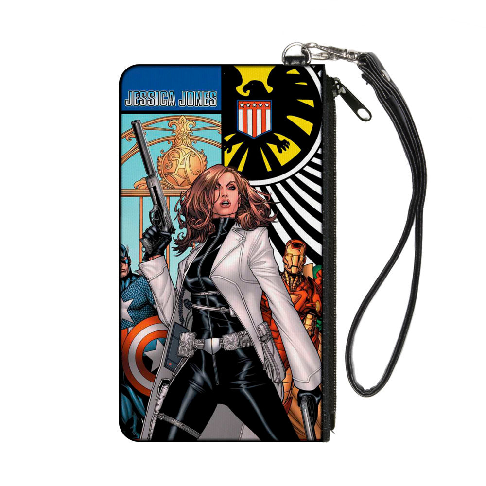 MARVEL UNIVERSE Canvas Zipper Wallet - SMALL - What If Jessica Jones Had Joined the Avengers? Issue #1 Cover Pose SHIELD Logo