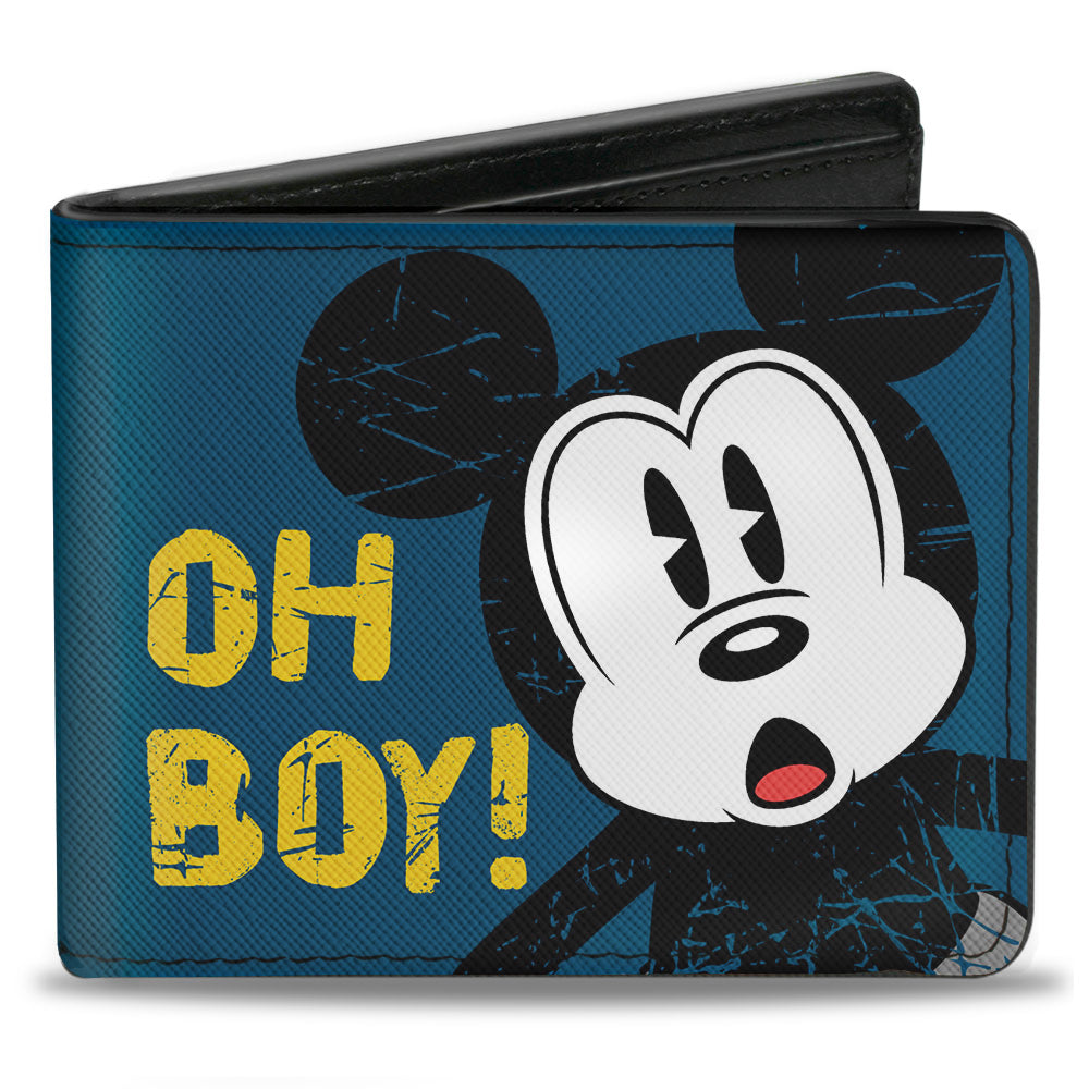 Bi-Fold Wallet - Mickey Mouse OH BOY! Pose Weathered Blue Gold