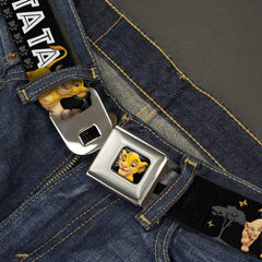 Simba2 CLOSE-UP Full Color Seatbelt Belt - Lion King Simba & Nala HAKUNA MATATA Webbing