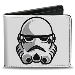 Bi-Fold Wallet - Star Wars Stormtrooper Face + Parts White Grays Black