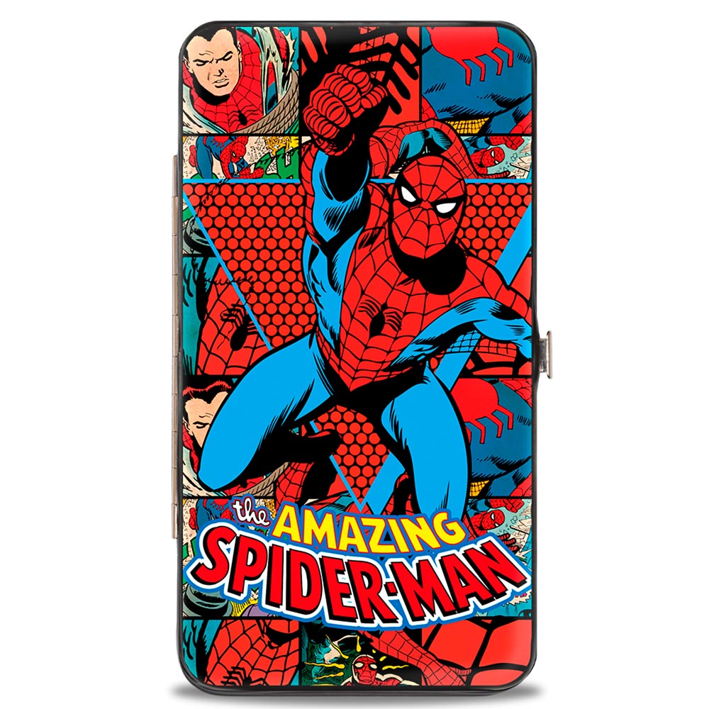 MARVEL COMICS Hinged Wallet - THE AMAZING SPIDER-MAN Action Pose Retro Comic Blocks