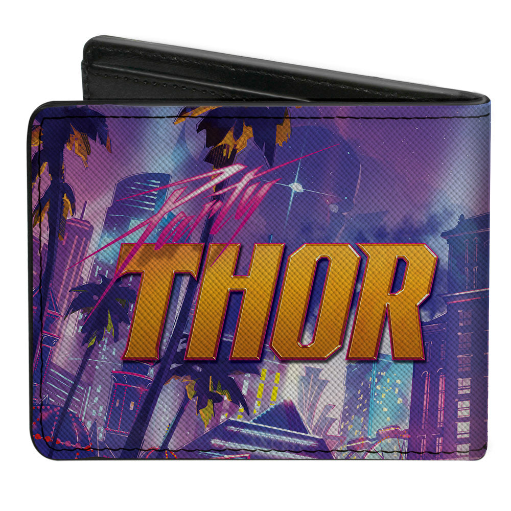 MARVEL STUDIOS WHAT IF? Bi-Fold Wallet - Marvel Studios What If ? PARTY THOR Spinning Hammer Action Scene