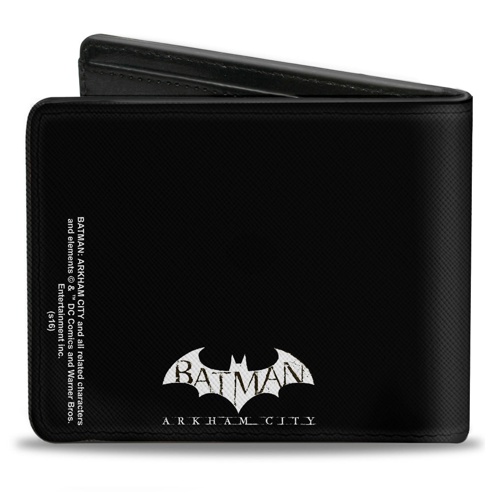 Bi-Fold Wallet - ARKHAM CITY Batman &amp; Joker Fight Pose Black Grays White