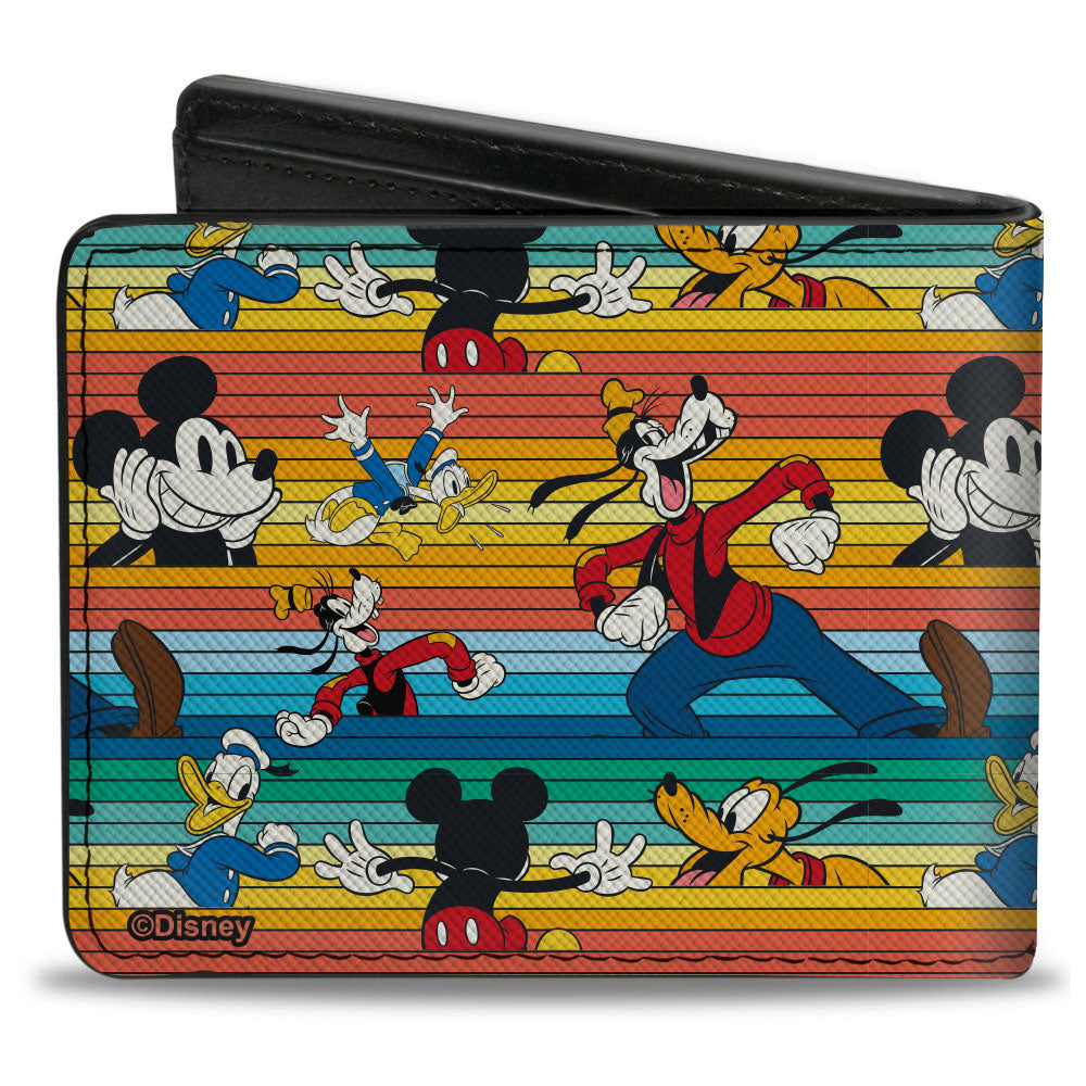 Bi-Fold Wallet - Disney Mickey and Friends Stripes Multi Color
