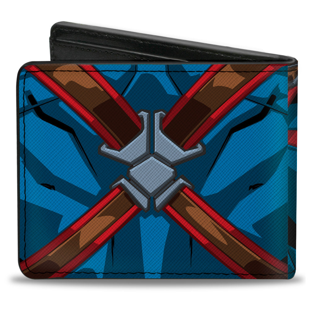 MARVEL AVENGERS Bi-Fold Wallet - Captain America Character Close-Up Chest and Back
