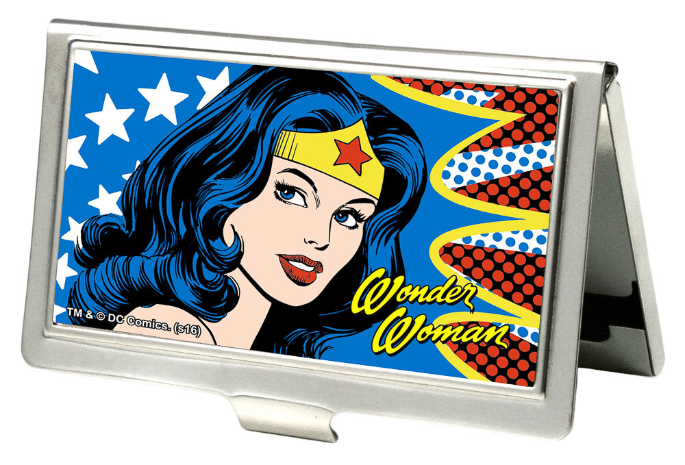 Business Card Holder - SMALL - Wonder Woman Face w Stars FCG