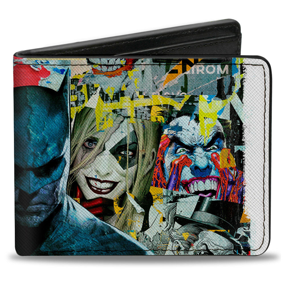 Bi-Fold Wallet - Batman and Gotham City Villains Torn Faces Graffiti Collage2