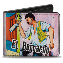 Bi-Fold Wallet - Loteria EL BORRACHO Drinking Pose Close-Up
