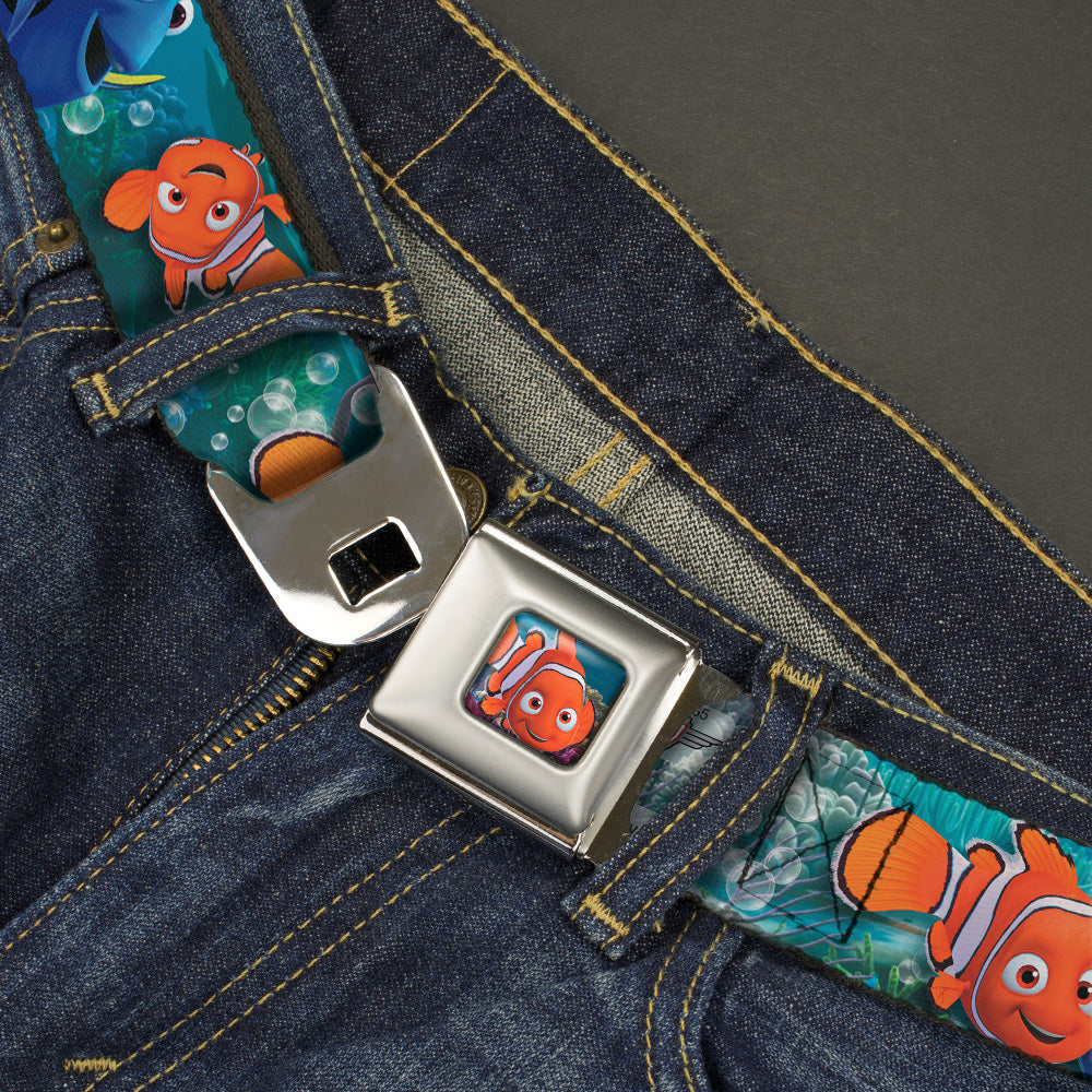 Nemo Smiling Full Color Seatbelt Belt - Nemo & Dory Poses Webbing