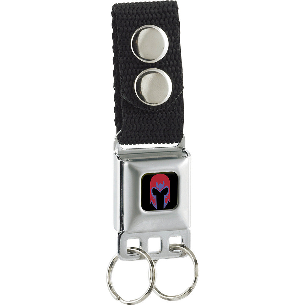 MARVEL X-MEN Keychain - Magneto Helmet Silhouette Full Color Black Red Purple