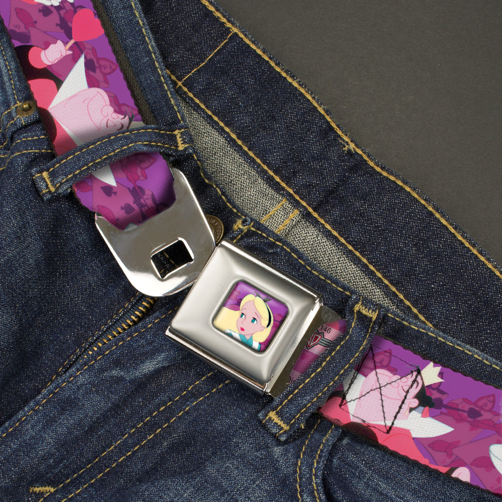 Alice Cards Full Color Pinks Seatbelt Belt - Alice Meets the Queen of Hearts Poses/Card March Webbing