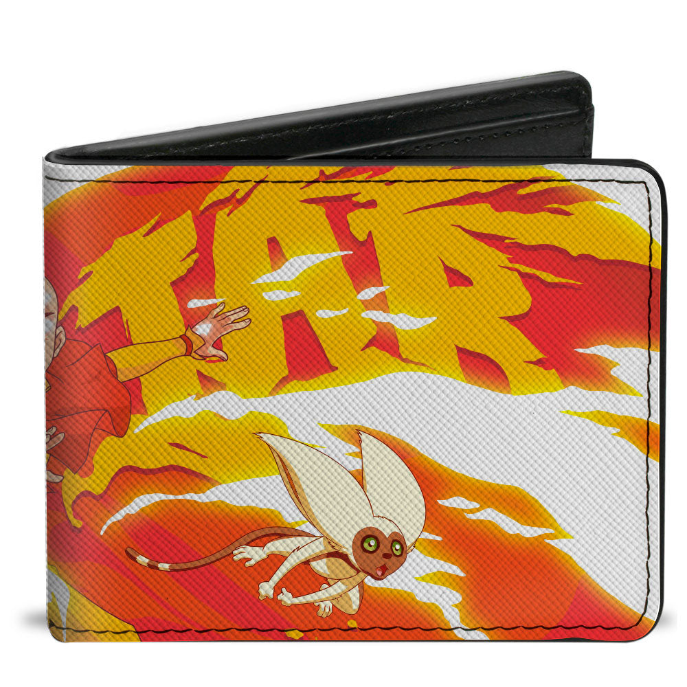 Bi-Fold Wallet - Avatar the Last Airbender Aang and Momo Pose Reds Yellows