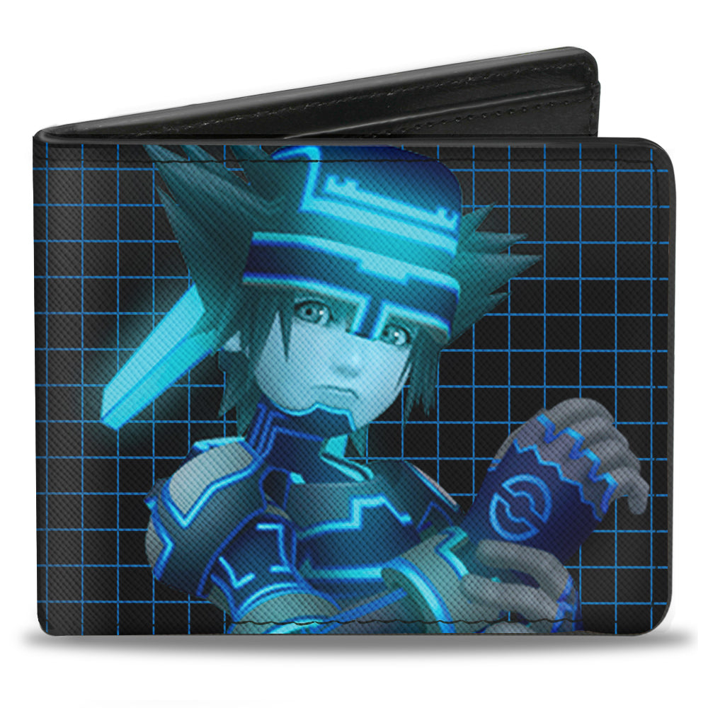 Bi-Fold Wallet - Kingdom Hearts II SPACE PARANOIDS Sora Pose Grid Black Blues