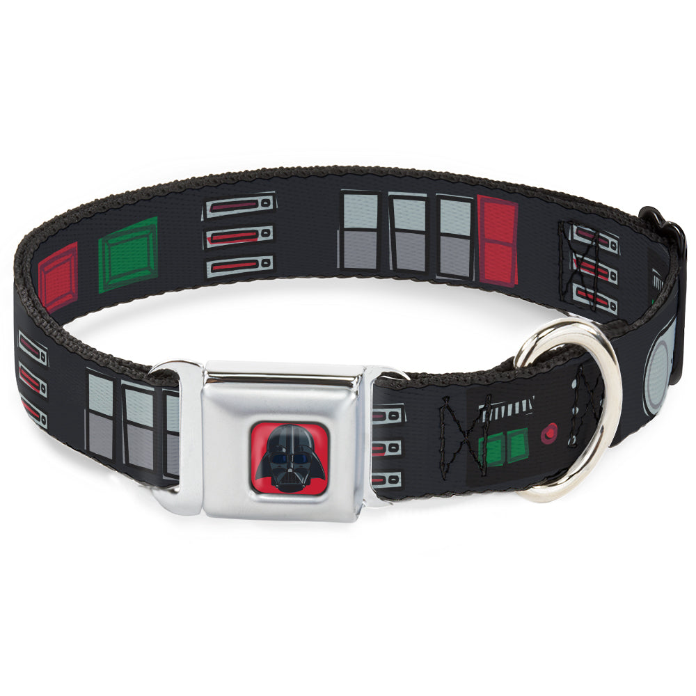 Star Wars Darth Vader Face Full Color Red Seatbelt Buckle Collar - Star Wars Darth Vader Utility Belt Bounding3 Black/Grays/Reds/Greens